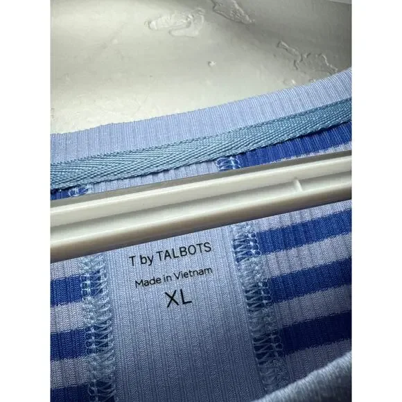 T by Talbots striped t shirt‎ womens XL stretch coastal nautical active classic - Picture 3 of 8